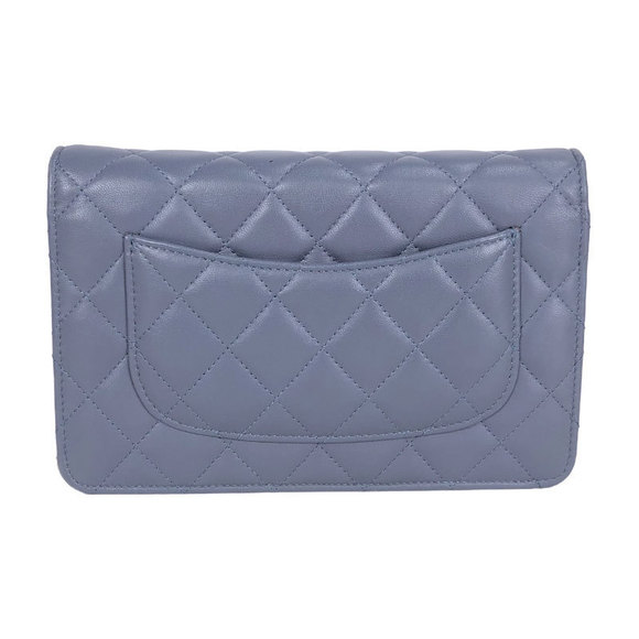 Chanel Matelasse Chain Wallet Silver Hardware Shoulder Bag Blue - Picture 2 of 9